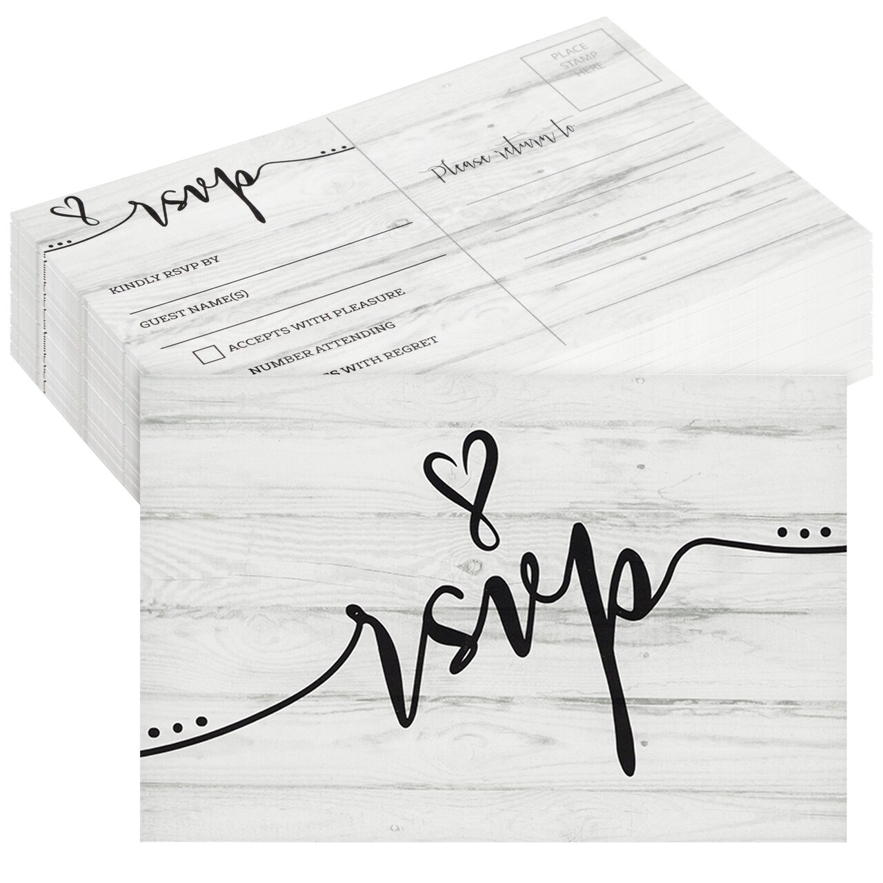 60 Pack RSVP Postcards for Wedding, Rehearsal Dinner, Bridal Shower, Birthday Party with Mailing Side (4x6 In)